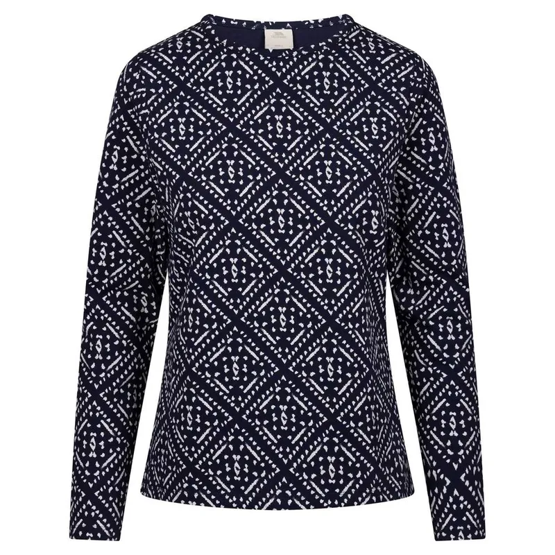 Trespass Women's Daniela Patterned Long-Sleeved Top in Navy Size: 2XL Navy female