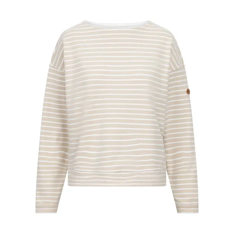 Trespass Women's Soothing Striped Marl Top in Light Stone Size: Medium - Light Stone