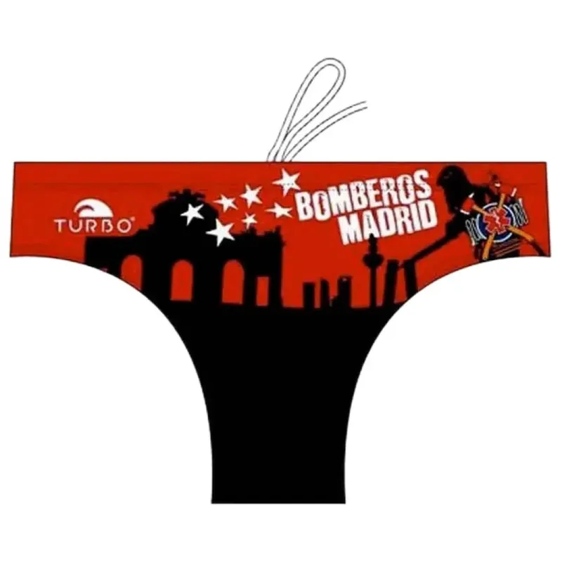 Turbo Madrid Firefighters Skyline Swimming Brief Red 5XL Men