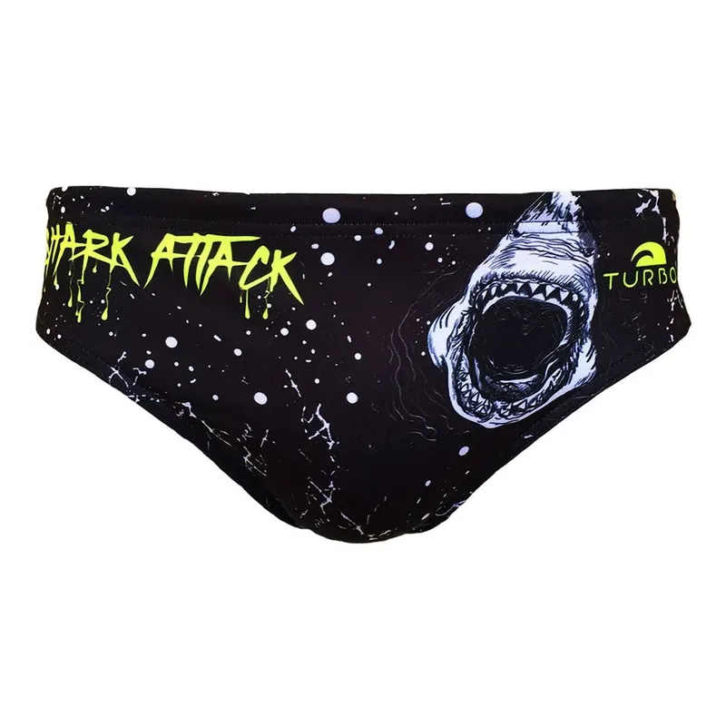 Turbo Shark Attack Swimming Brief Black L Men