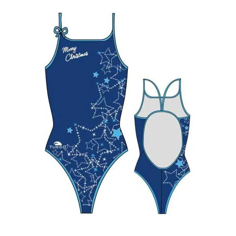Turbo Stars Christmas Swimsuit Navy L Women