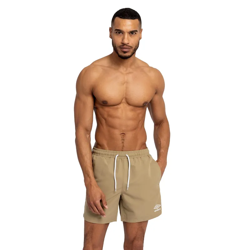 Umbro Men's Taped Swim Shorts in Khaki Size: Small Khaki S