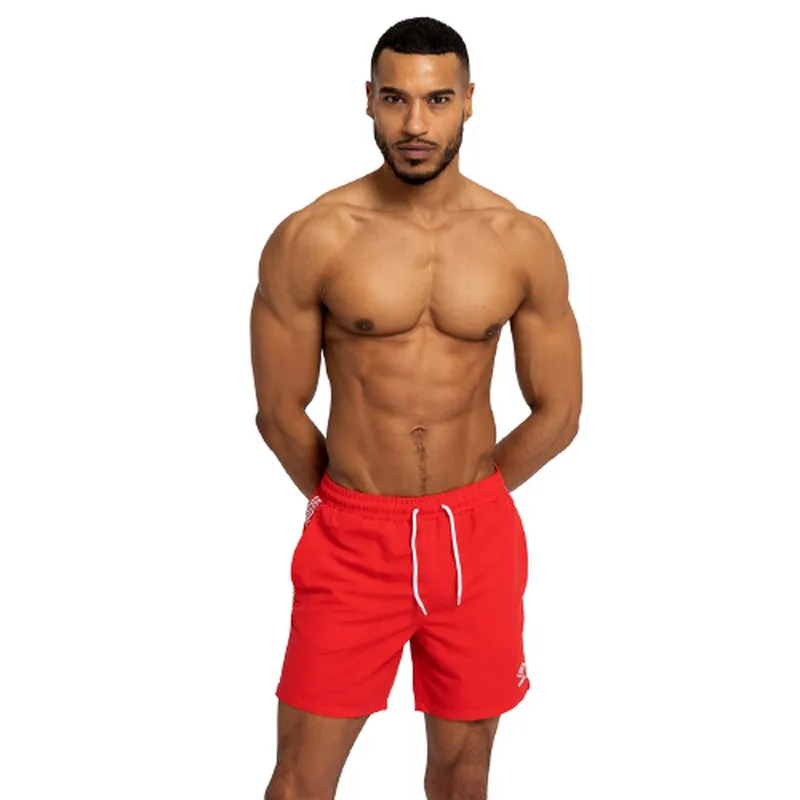 Umbro Mens Taped Swim Shorts (Vermillion) - Red - Size Large
