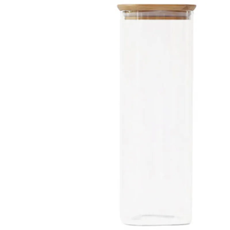 Unbekannt Pebbly Square 2200ml Canister With Bamboo Lid