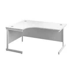 Unbranded 1600X1200 Single Left Hand Radial Desk White-White