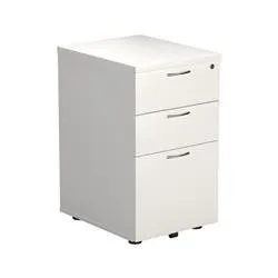 Unbranded 3 Drawer Under Desk Pedestal - White - TESUDP3WH