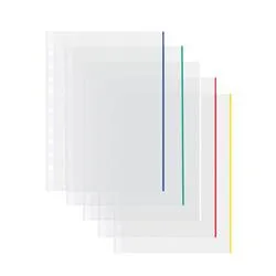 Unbranded Coloured Edge Punched Pockets A4 (100 Pack)