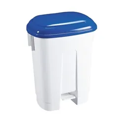 Unbranded Derby 30 Litre White/Blue Plastic Pedal Bin