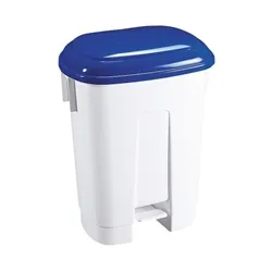 Unbranded Derby 60 Litre White/Blue Plastic Pedal Bin
