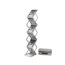 Unbranded Literature Display Folding Concertina Floor Stand 6 x A4 Shelves