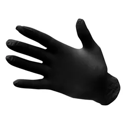 Unbranded Nitrile Disposable Gloves (Pk100) (Black) Large
