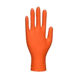 Unbranded Nitrile HD Disposable Gloves (Pk100) (Orange) XL