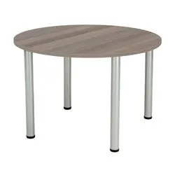 Unbranded One Fraction Plus Circular Meeting Table - Grey Oak - OFPCMT10DGO