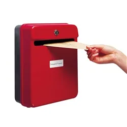 Unbranded Post or Suggestion Box Wall Mountable with Fixings Red