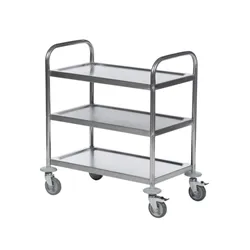 Unbranded Trolley 3-Tier Stainless Steel Silver