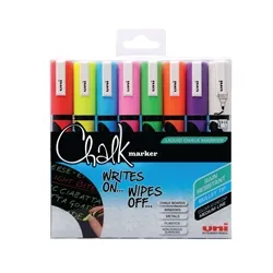 Uni-Ball UniChalk Chalk Marker Medium Assorted (8 Pack)