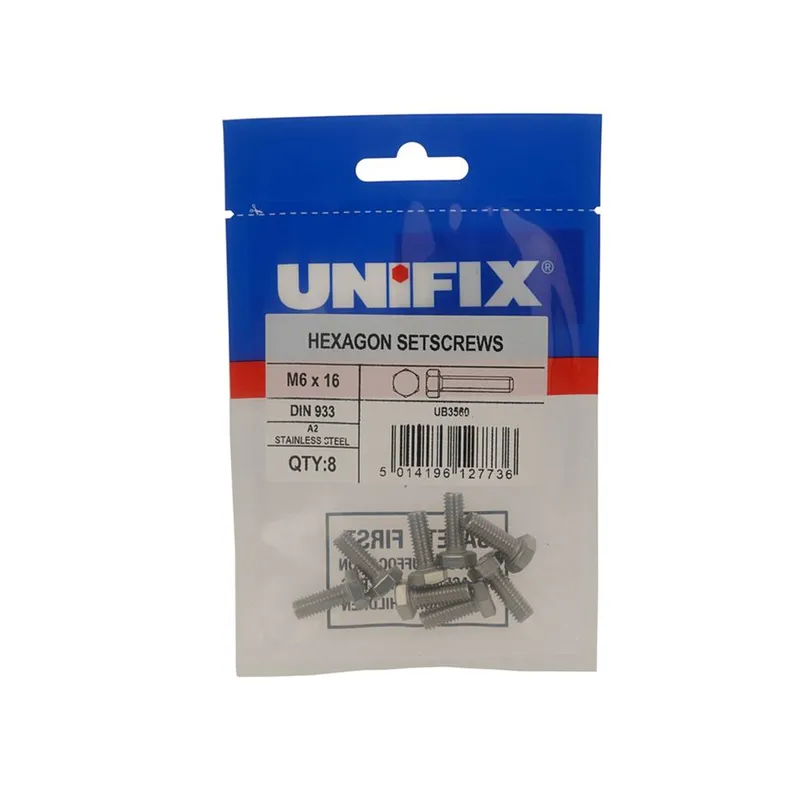 Unifix A2-304 Hexagon Setscrews M10 x 30