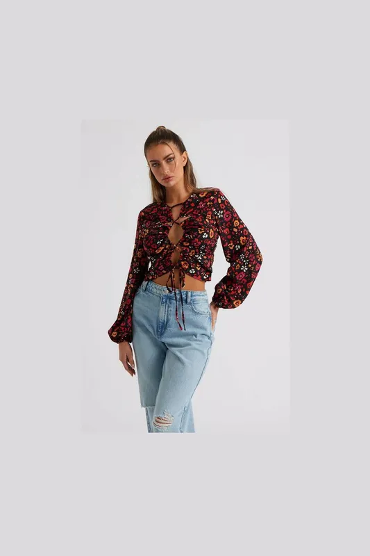 Urban Bliss Womens Black Cut Out Top - Size 8 Uk