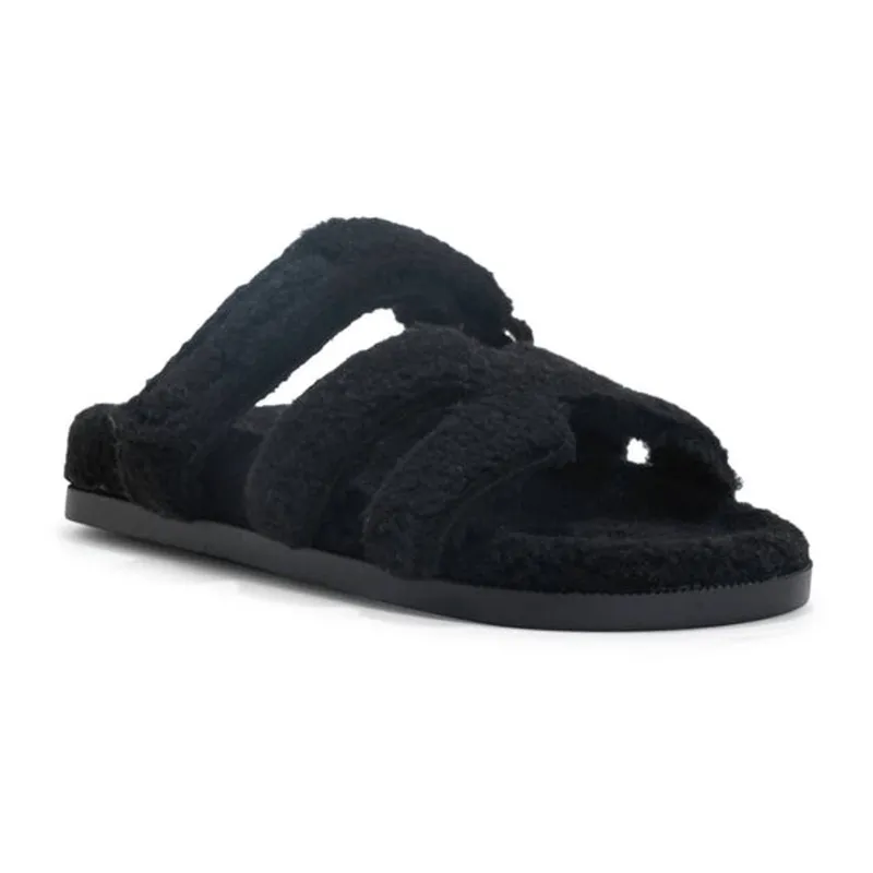 Urban Bliss Women's Borg Sliders in Black Size: 3 - Black - Size: 3
