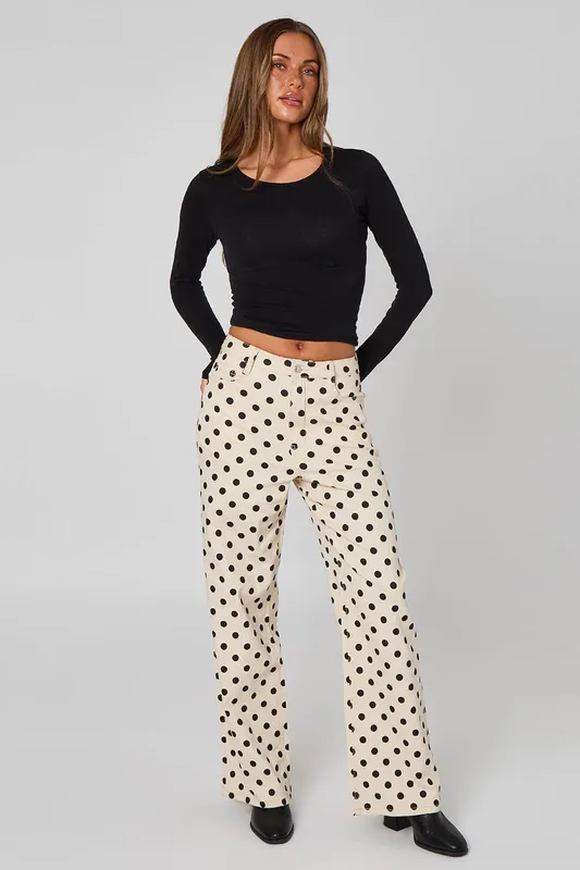 Urban Bliss Women's Spot Jean in Cream Size: 12 Cream