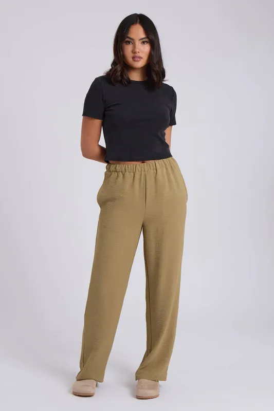 Urban Bliss Women's Wide Leg Pants in Khaki Size: 8 Khaki 8