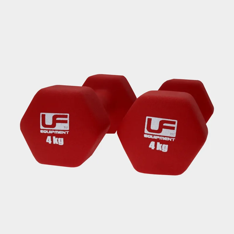 Urban Fitness Hex Dumbbells Pair 4kg, Red One Size