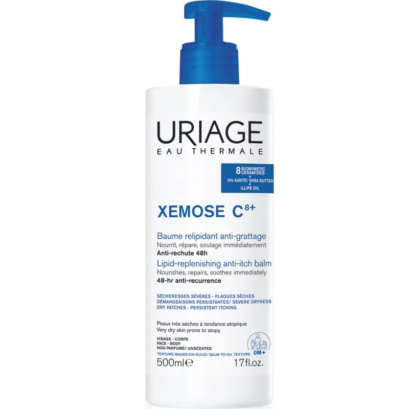 Uriage Xémose C8+ Lipid-Replenishing Anti-Itch Balm Soothes Skin 500mL