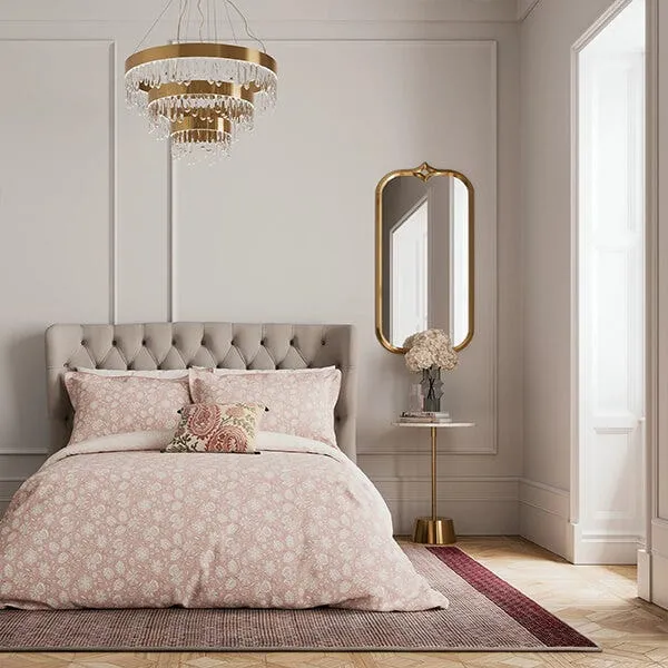 V&A; Eternal Bloom Duvet Cover Super King Size Rose