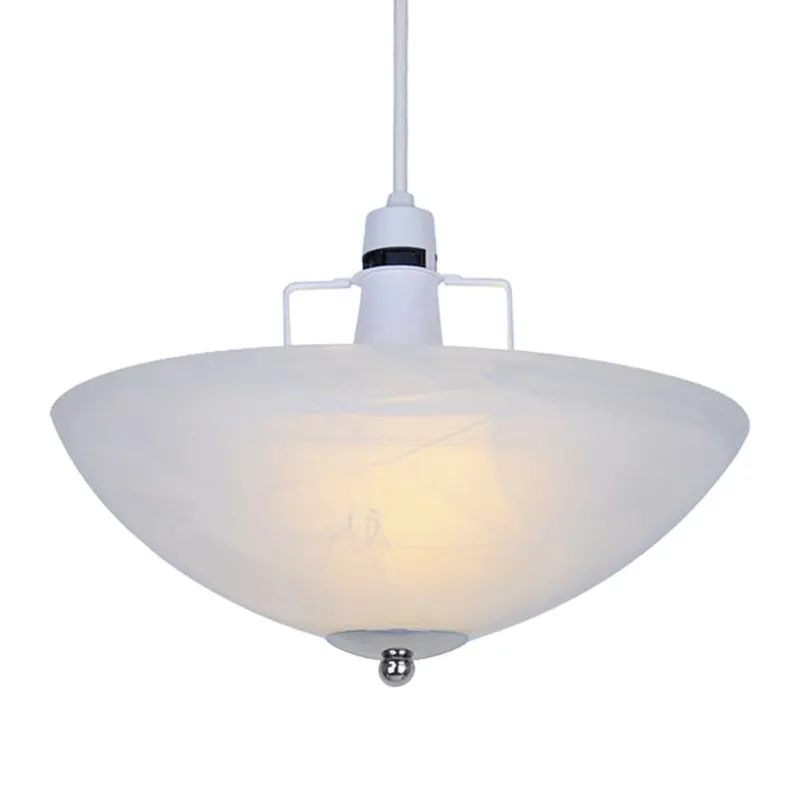 ValueLights Alabaster 30cm White Frosted Uplighter Ceiling Easy Fit Lamp Shade - White