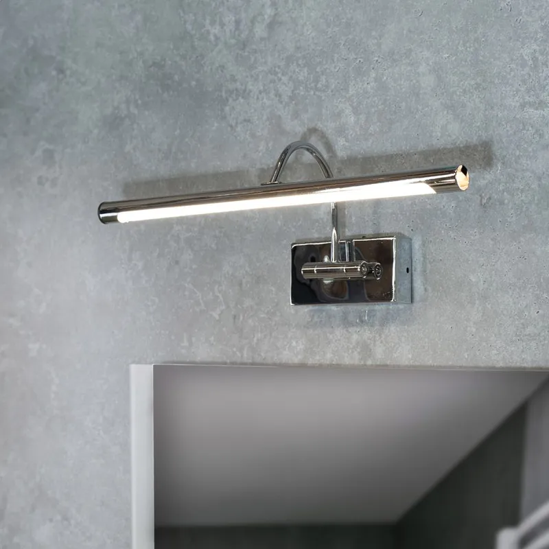 ValueLights Alana Single Picture Wall IP44 Rated Bathroom Integrated LED Wall Light in Silver - Silver - Size: One Size