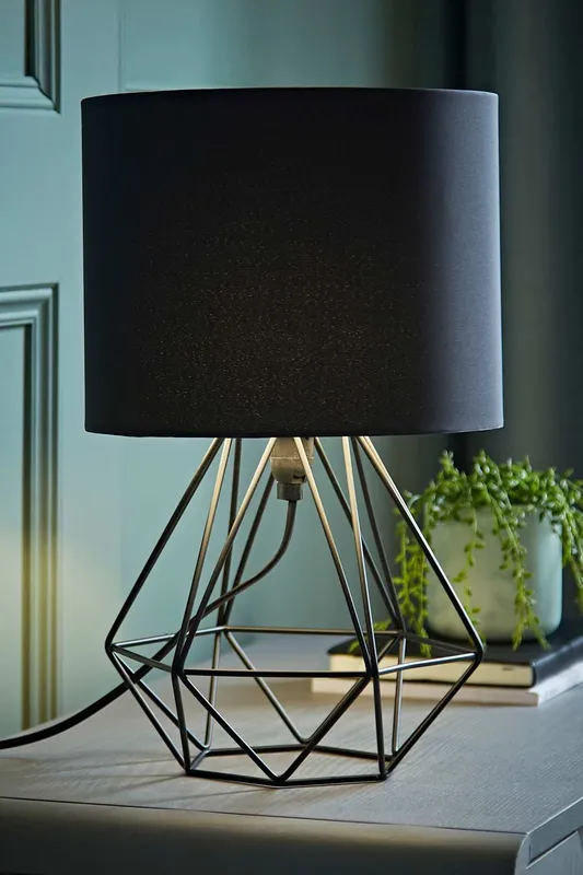 ValueLights Angus Geometric Black Table Lamp - Black - Size: One Size