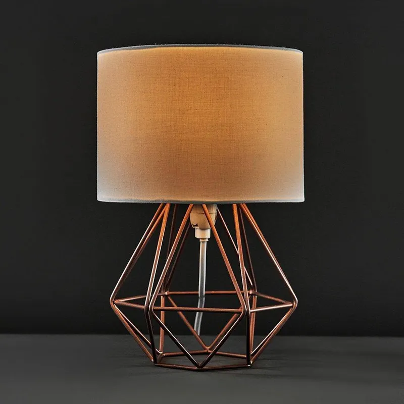 ValueLights Unisex Angus Pair of Copper Table Lamp Copper One Size female