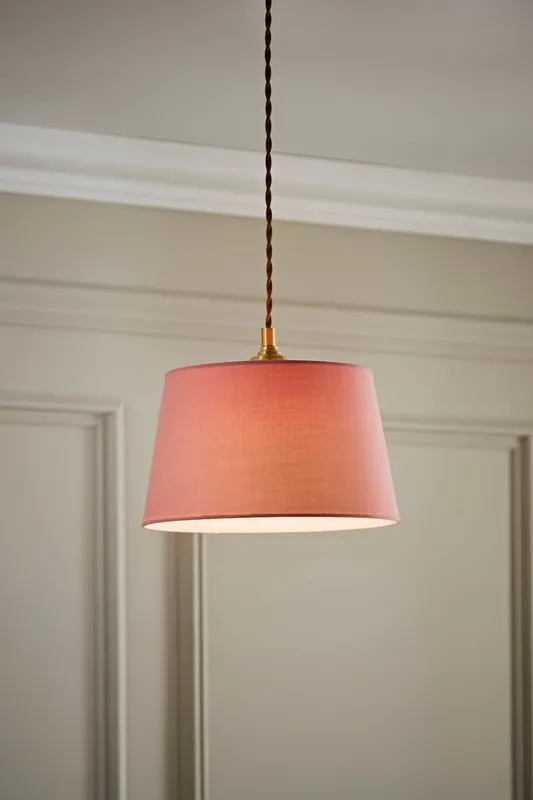 ValueLights Aspen Blush Pink Tapered Easy Fit Pendant Lamp Shade in Pale Pink Size: Large Pale Pink Large