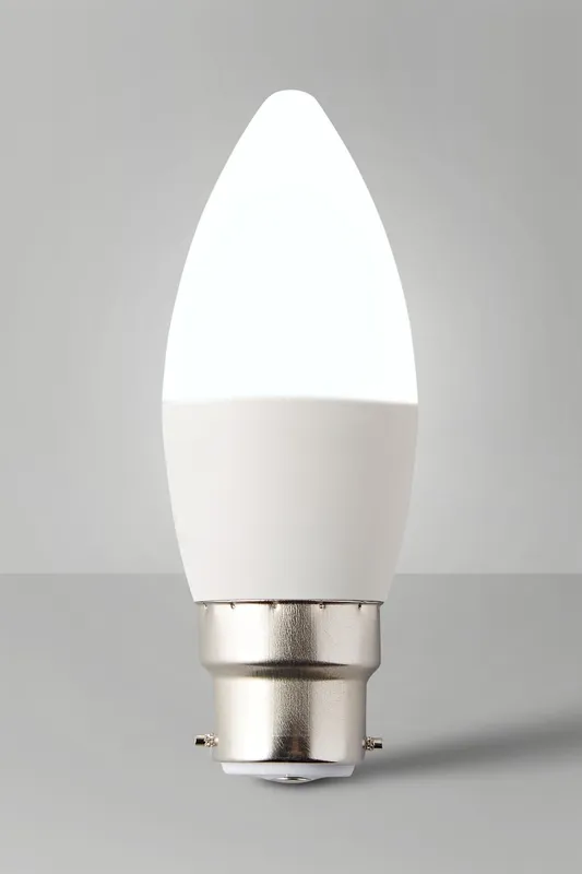 ValueLights B22 Pack of 2 4W Candle Warm White LED Bulbs - White