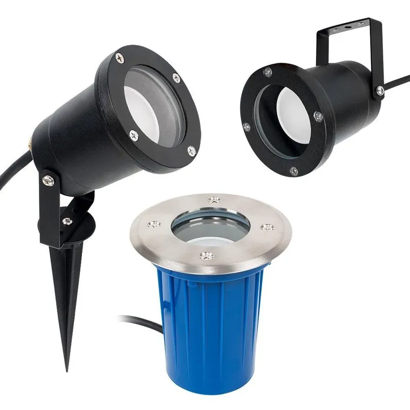 ValueLights Berwick Silver Outdoor Ground Spike Light Silver
