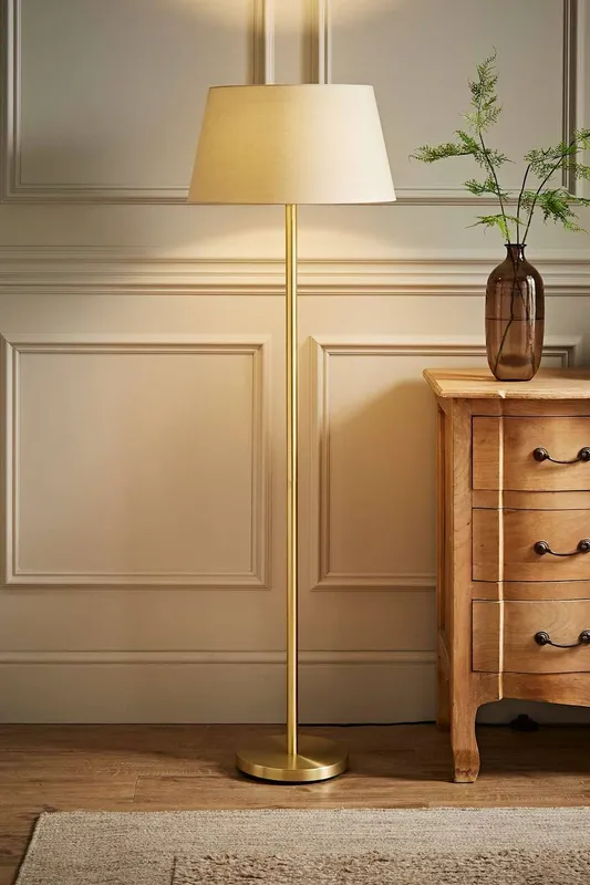 ValueLights Charlie Modern Stem Gold Floor Lamp - Gold - Size: One Size