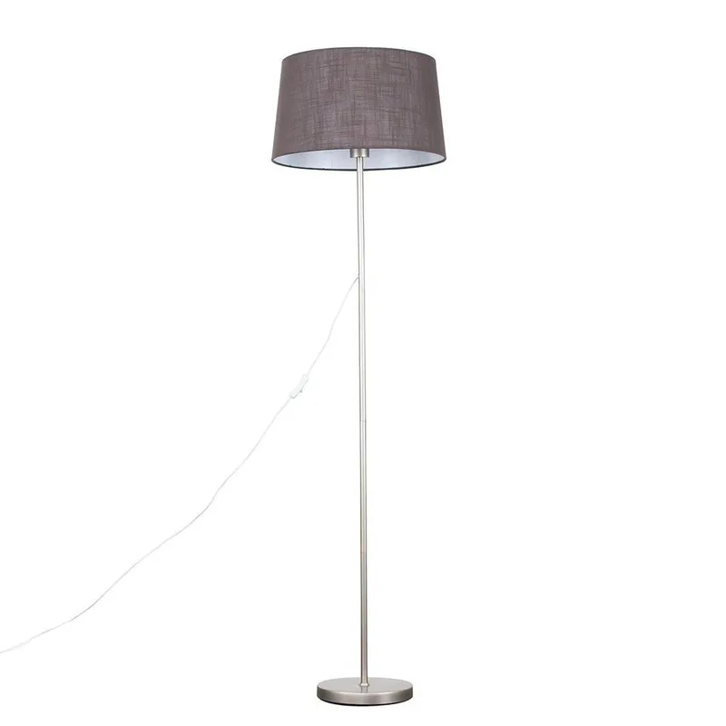 ValueLights Charlie Modern Stem Grey Floor Lamp Grey