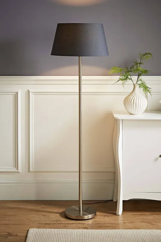 ValueLights Charlie Modern Stem Silver Floor Lamp - Silver - Size: One Size