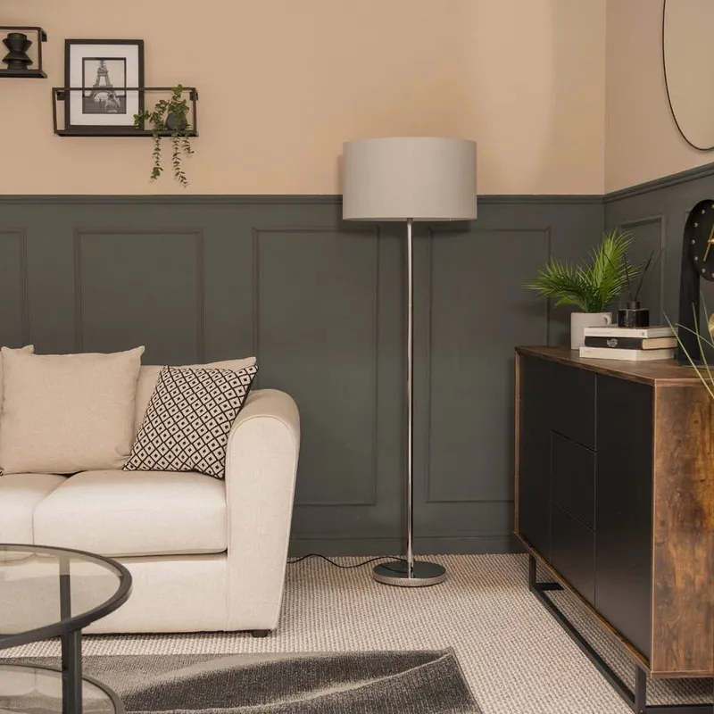 ValueLights Charlie Silver Floor Lamp Base Silver