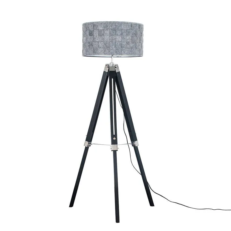 ValueLights Clipper Black Floor Lamp Black