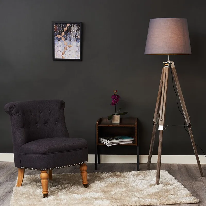ValueLights Unisex Clipper Brown Floor Lamp Brown One Size female