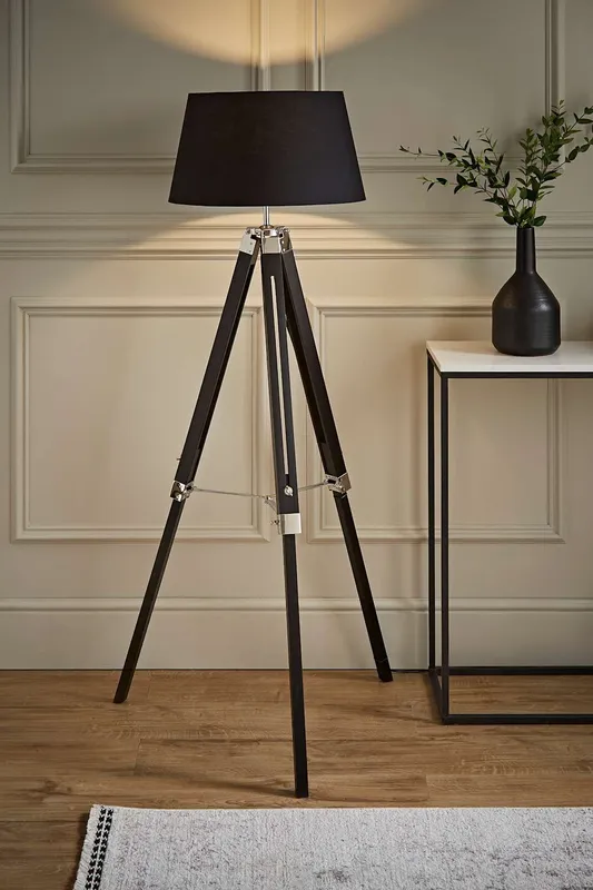 ValueLights Clipper Tripod Black Floor Lamp Base - Black