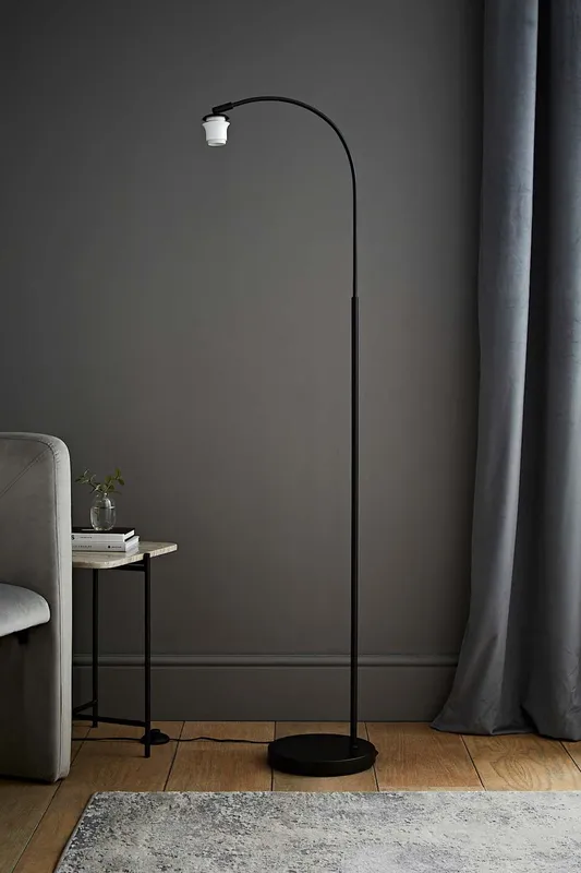 ValueLights Curva Black Floor Lamp Base Black