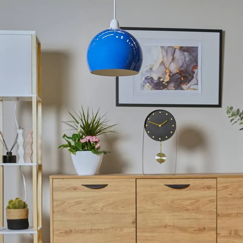 ValueLights Curva Blue Ceiling Pendant Shade - Blue