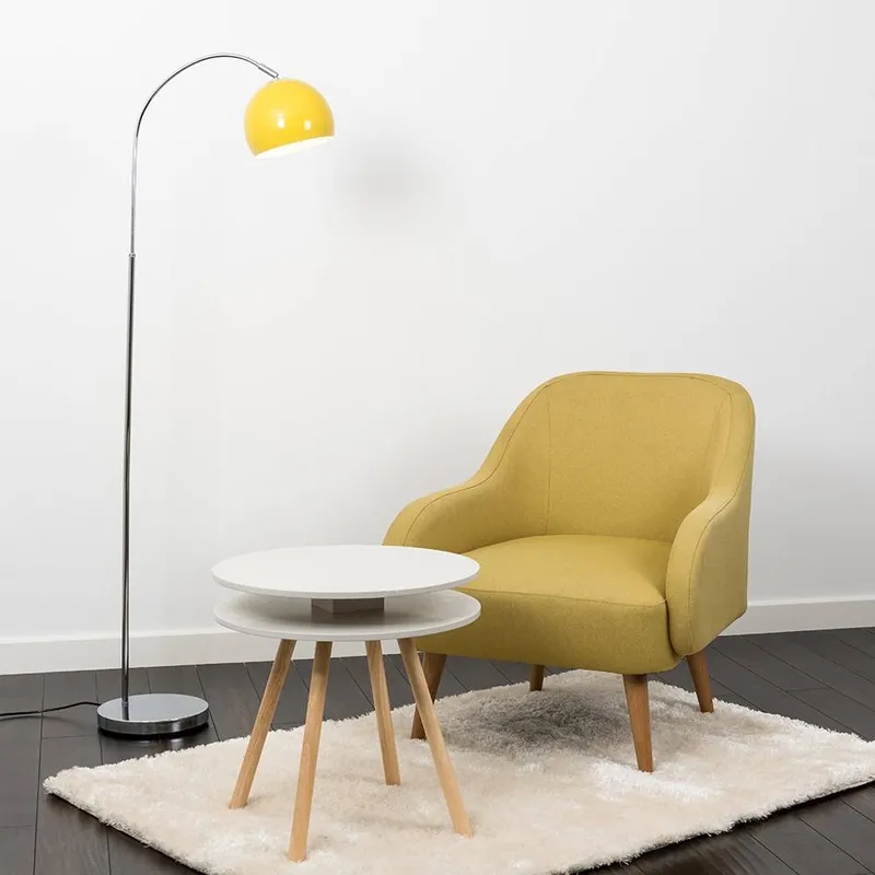 ValueLights Curva Silver Floor Lamp Silver