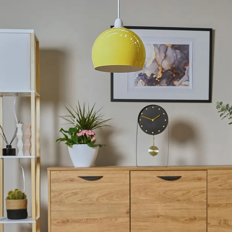 ValueLights Curva Yellow Ceiling Pendant Shade Yellow