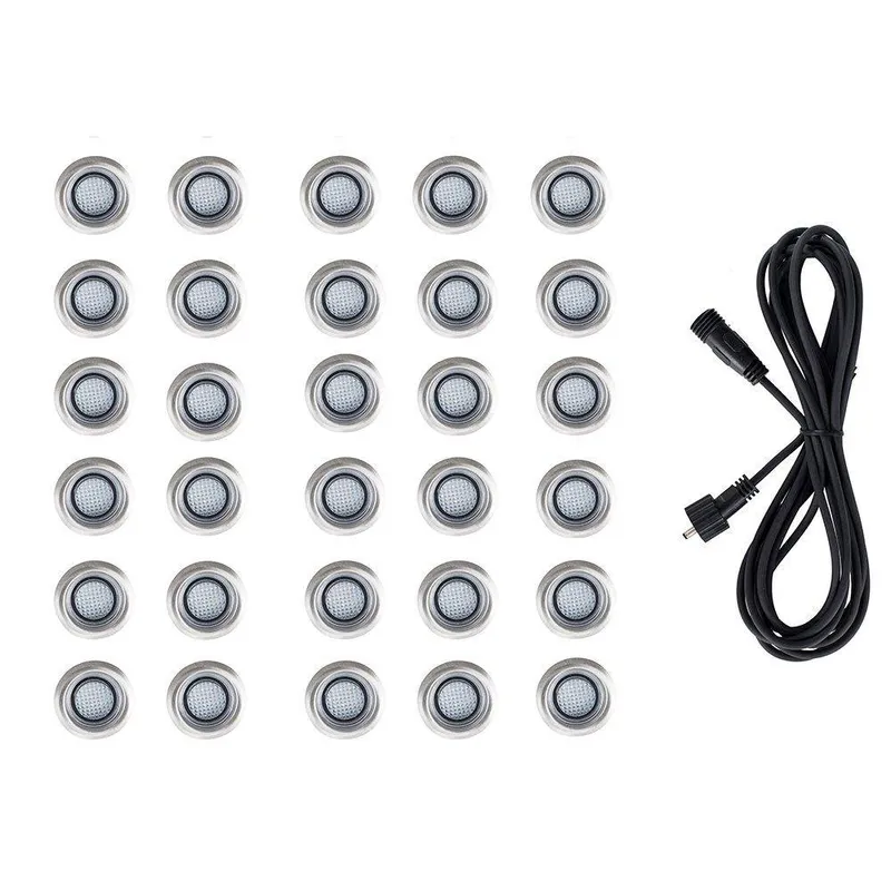ValueLights Decking Lights 30 Pack Silver Outdoor Decking Light - Silver