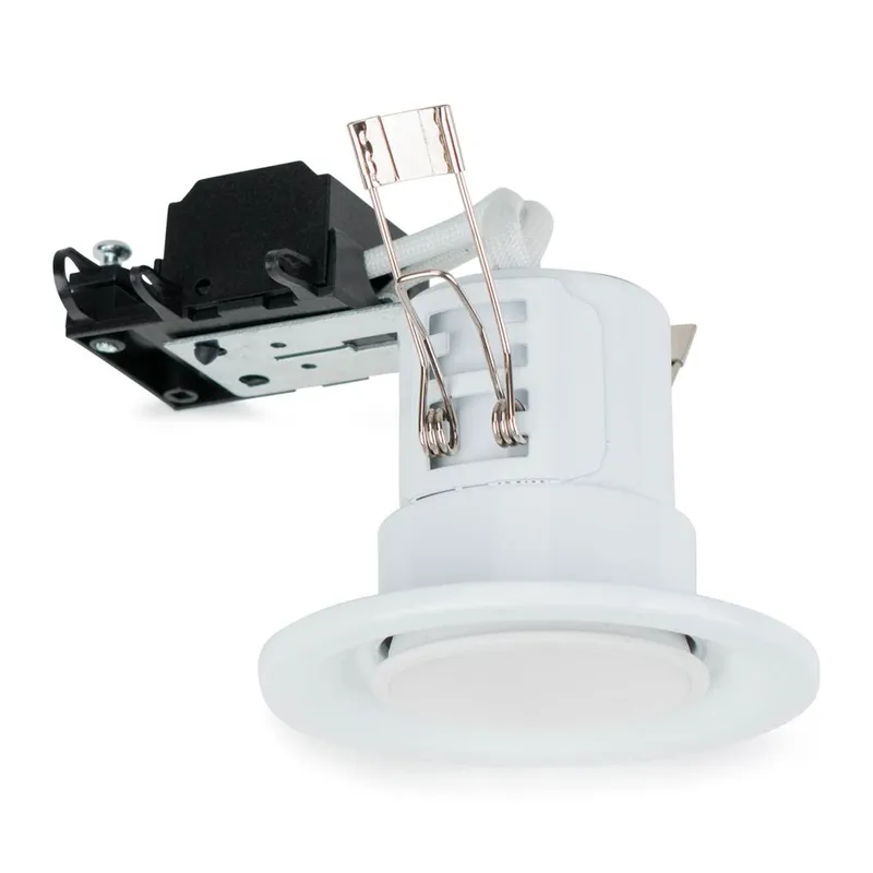 ValueLights Downlight Fire Rated Ceiling Light Fitting 10 Pack in White White