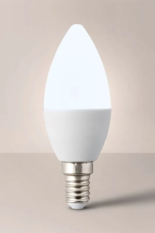 ValueLights E14 Pack of 4 4W Candle Cool White LED Bulbs White
