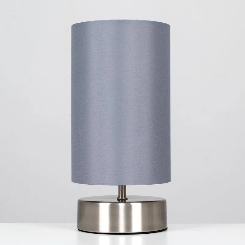 ValueLights Francis Pair of Brushed Chrome Dimmable Touch Table Lamps in Grey - Grey - Size: One Size